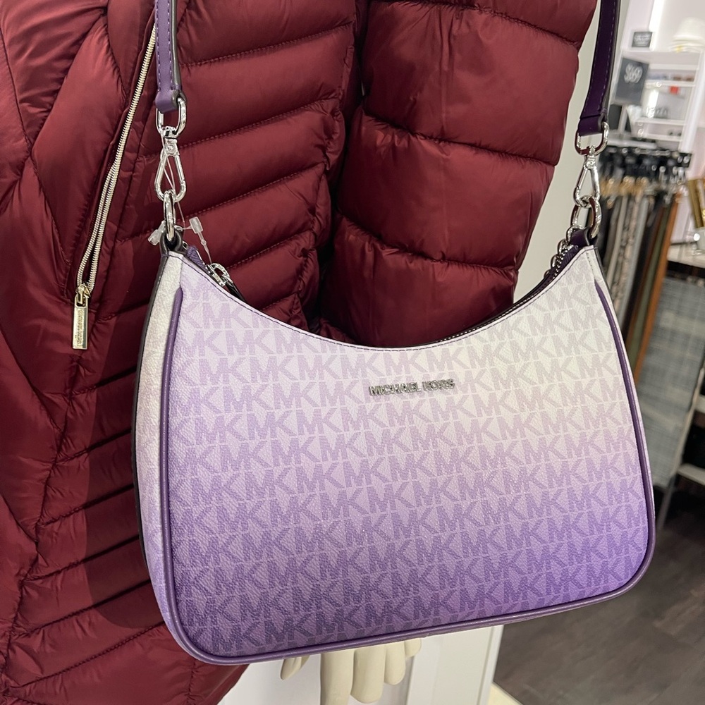 Michael Kors Jet Set Lg Women Pochette Ombré Logo Crossbody XBody Dark Purple
NW - Picture 9 of 16